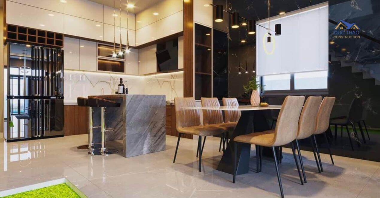 Bố trí nội thấy phòng bếp và phòng ăn