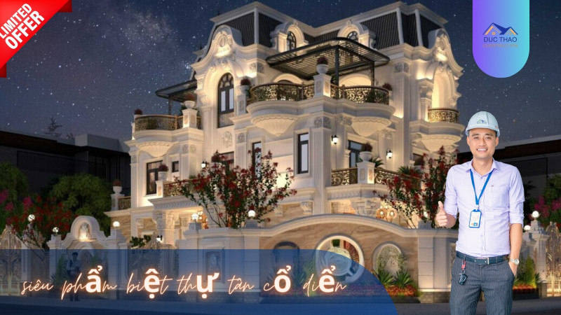 Mẫu Biệt Thự Tân Cổ Điển Mẫu Biệt Thự 3 Tầng 2 Mặt Tiền Sang Trọng Đẵng Cấp